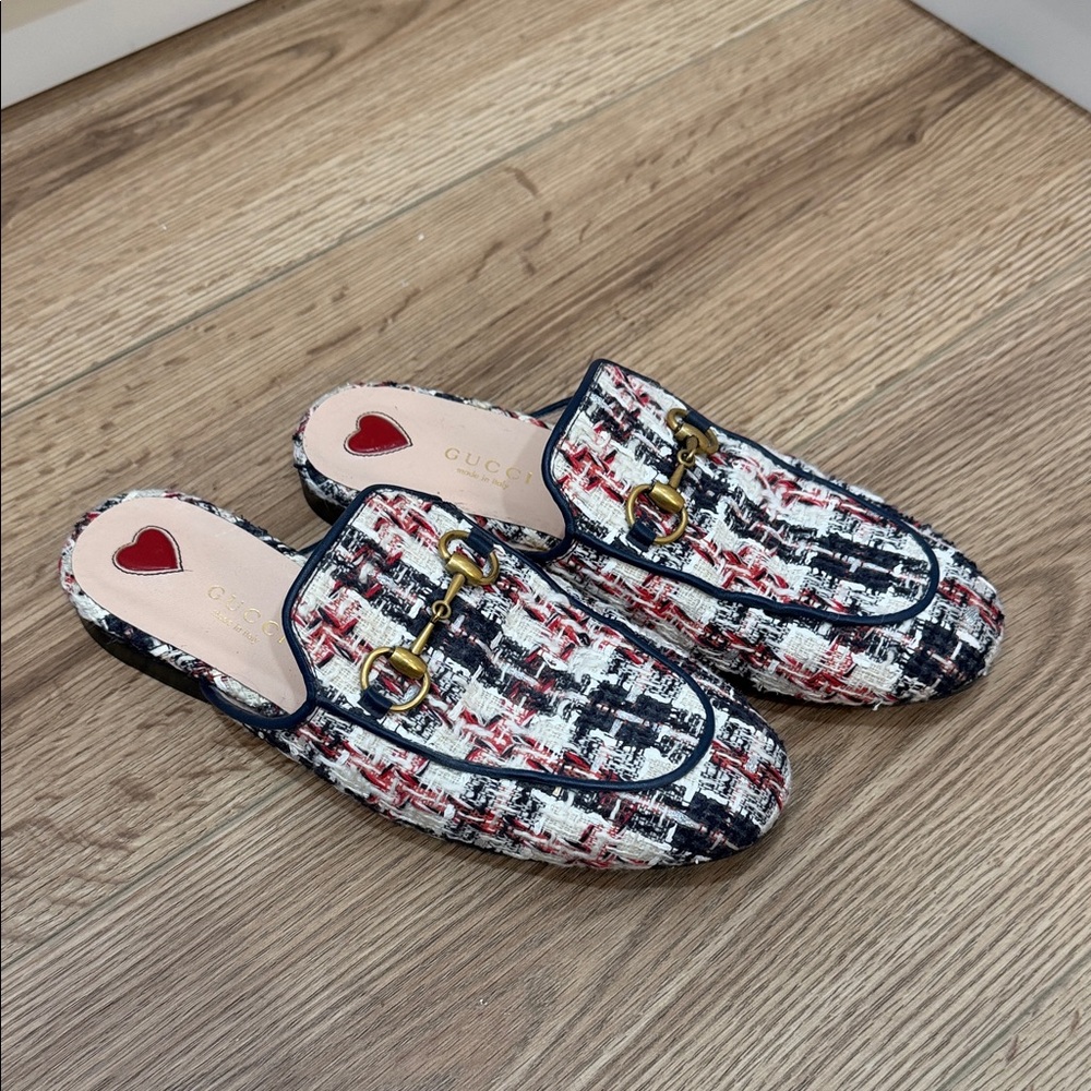 Gucci Women's Tweed Mules - Red, White & Blue ❤️🤍💙